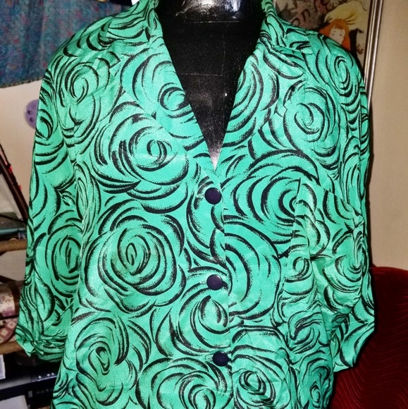 Vintage Liz Roberts Buttoned Funky Ladies Top - Picture 1 of 8
